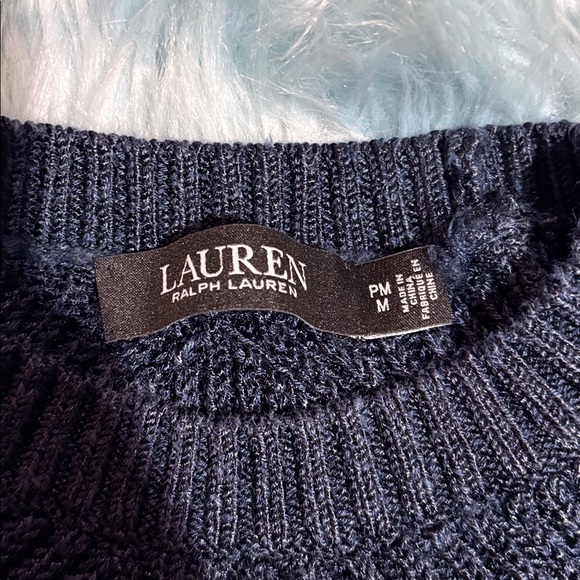 Lauren Ralph Lauren Black Label Dark Blue Knit Sweater sz MP - Picture 6 of 8